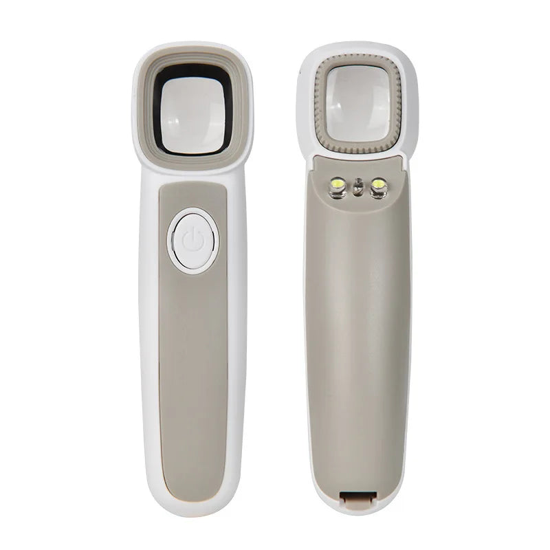Handheld Magnifier 2 LED & UV Light – Jewelry & Currency Loupe