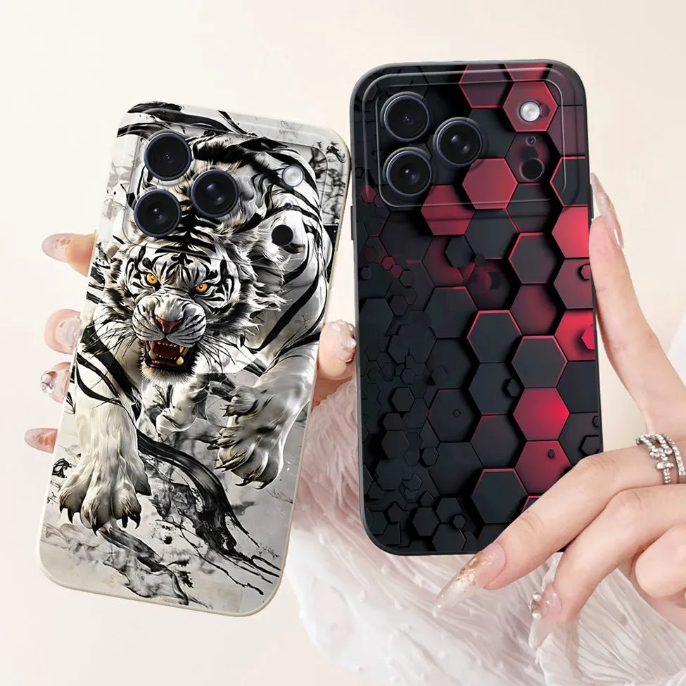 iPhone 17 Pro Silicone Case | Cute Kawaii Floral Painted Cover