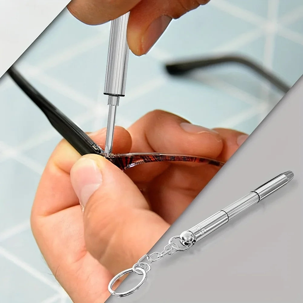5-Pack 3-in-1 Mini Eyeglass Repair Screwdriver with Keychain