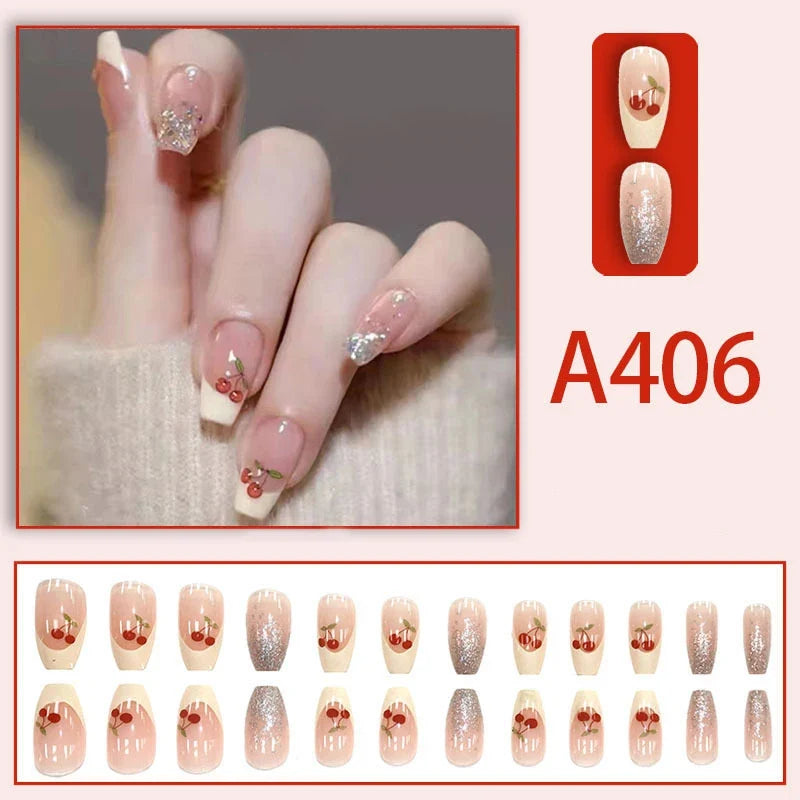 24-Pack Kids Press On Nails – Cute Removable Fake Nail Tips