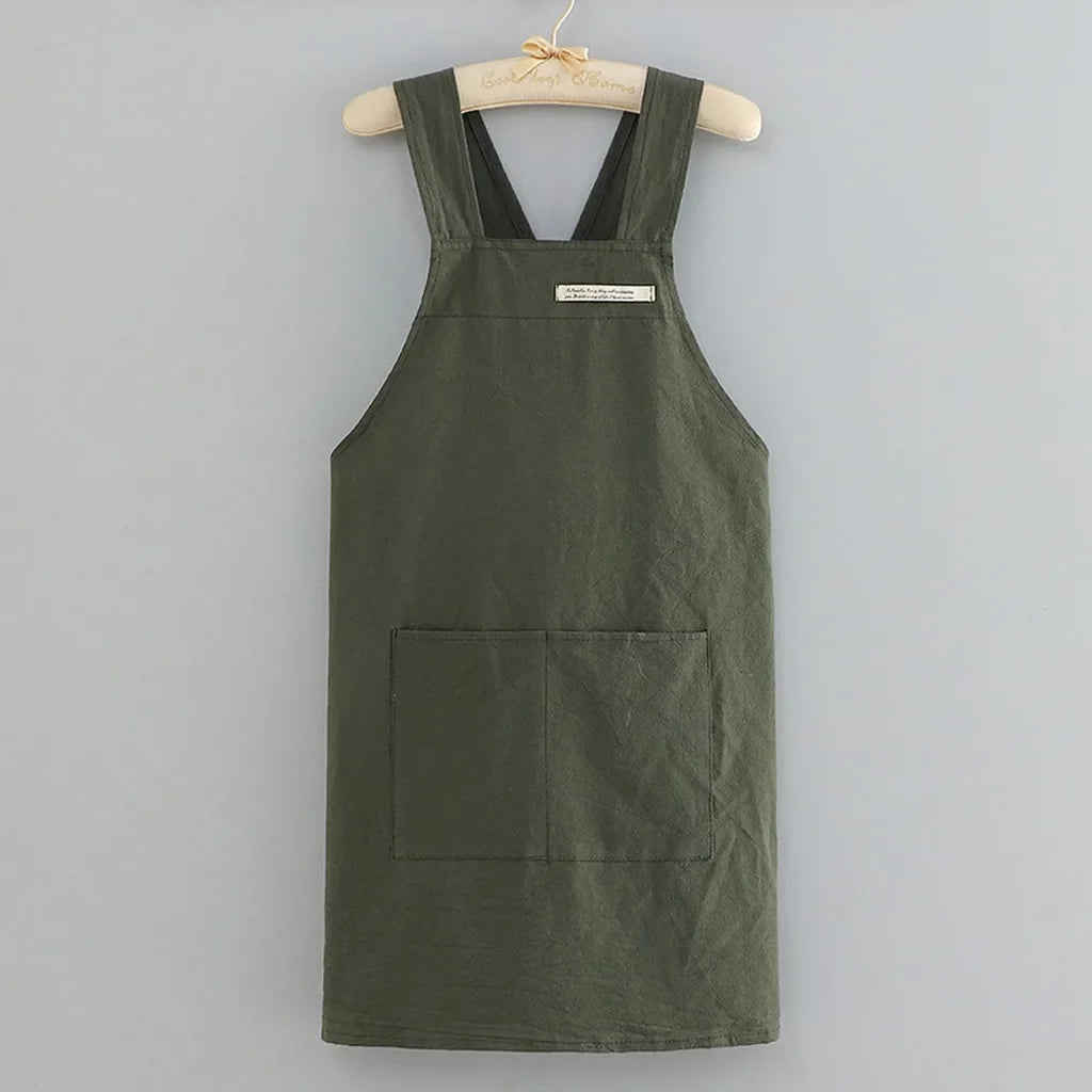 Cooking Cotton Kitchen Aprons Breathable Wear Resistant Adult Waist