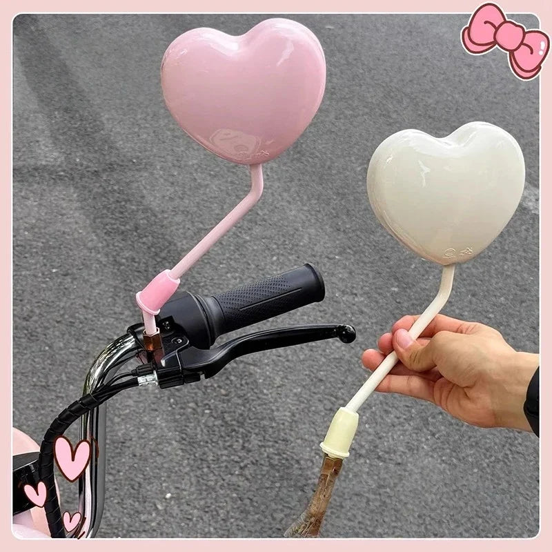 Heart Shaped HD Convex Rearview Mirror for Electric Cars – Pair