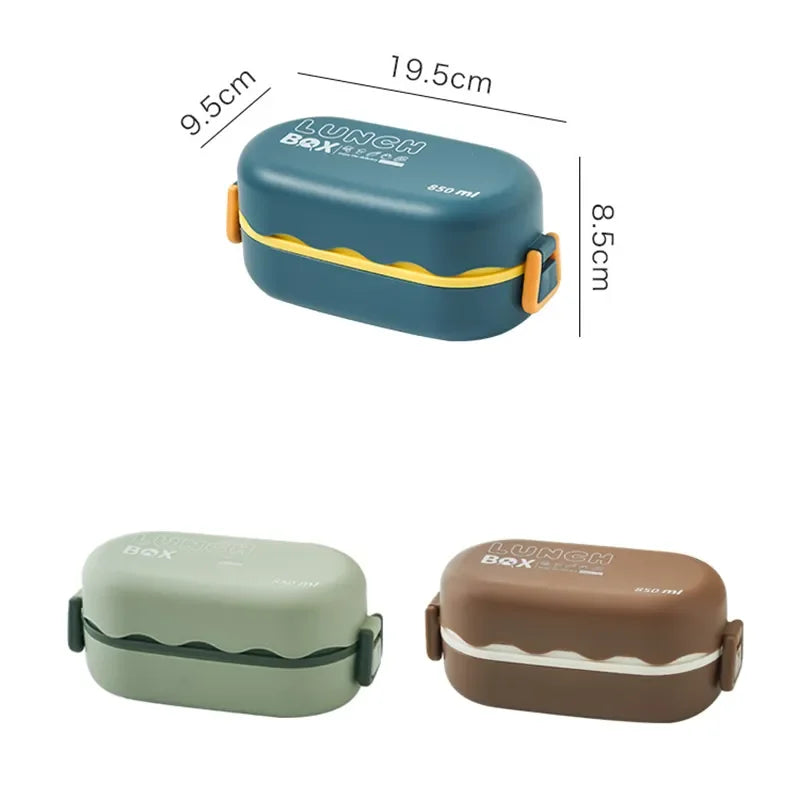 850ml Double-Layer Leak-Proof Bento Box | Microwavable Lunch Box