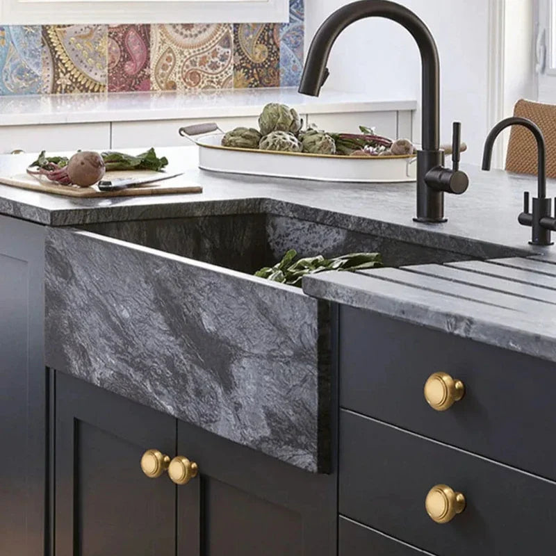 Solid Brass Cabinet Knobs | Modern Gold Furniture Pulls