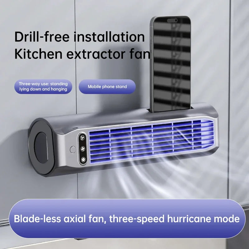 Portable USB Rechargeable Bladeless Fan | Desk & Wall Mount
