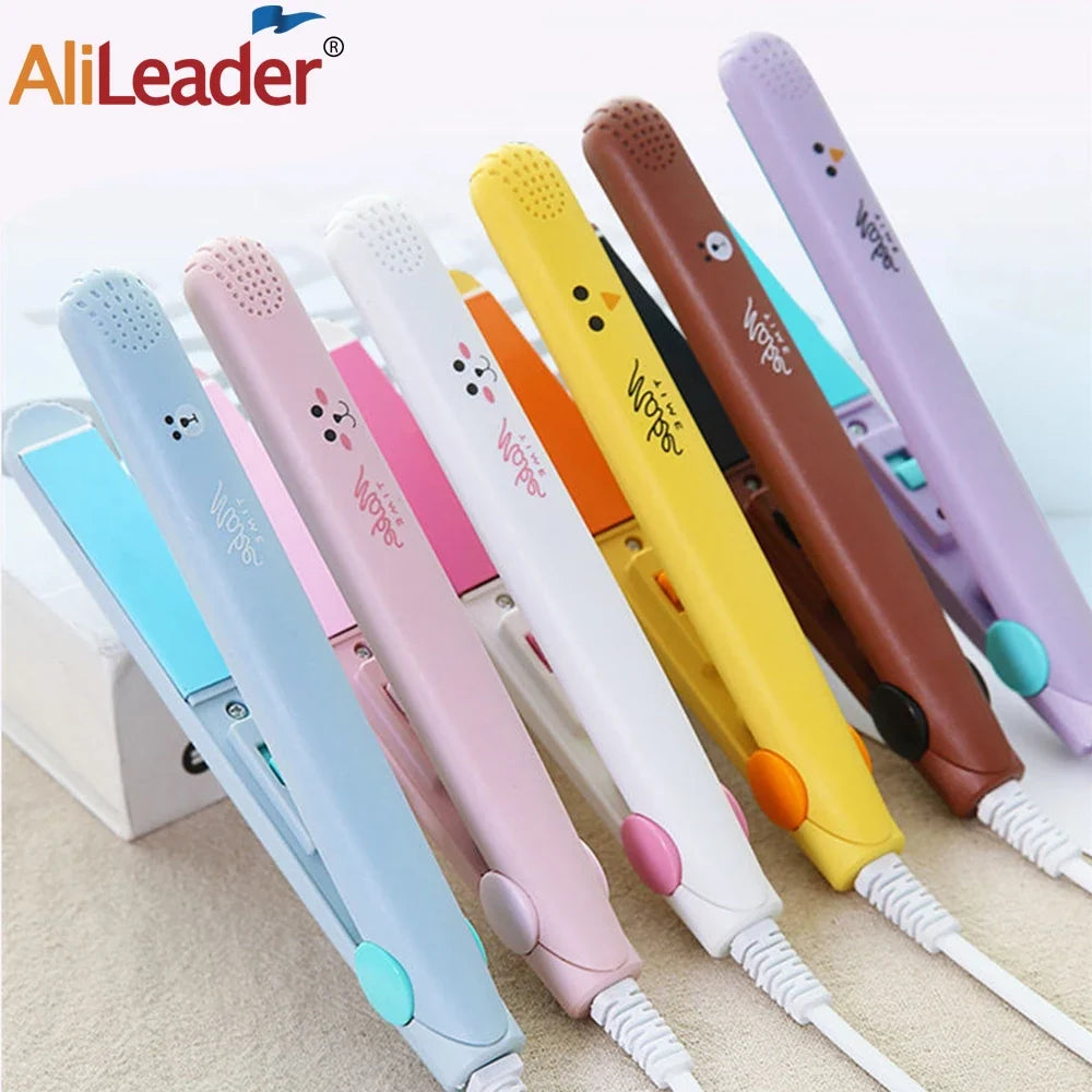 2-in-1 Mini Ceramic Flat Iron & Curling Iron – Portable 6.7"