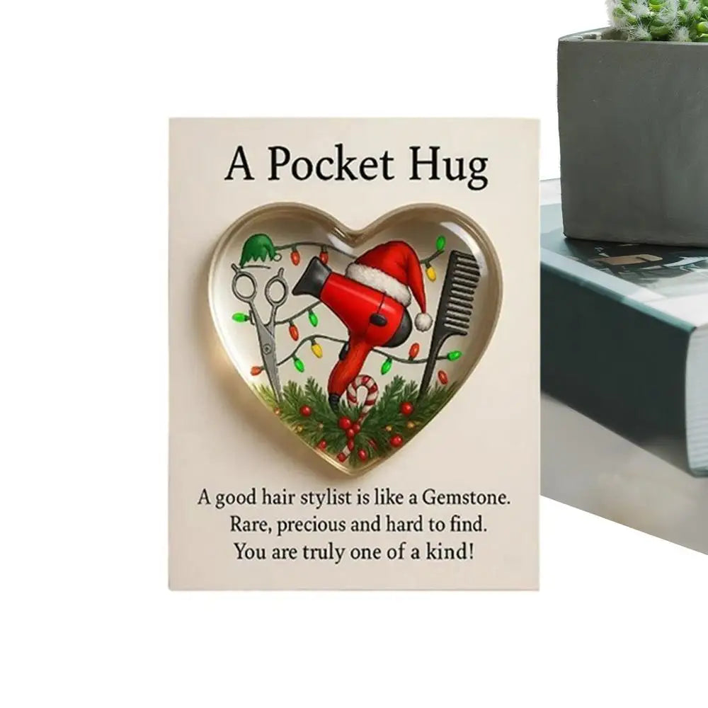 Heart Hug Pocket Acrylic Card | Hairdresser & Barber Gift