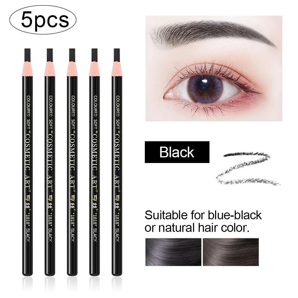 5-Piece Microblading Eyebrow Pencil Set – Waterproof Brow Pen