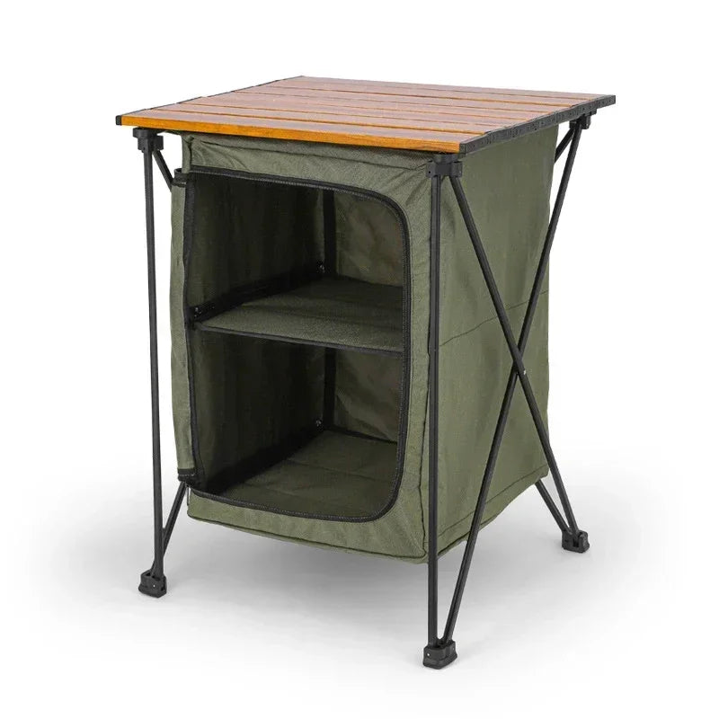 Folding Outdoor Camp Cabinet – Oxford Cloth BBQ Storage Table