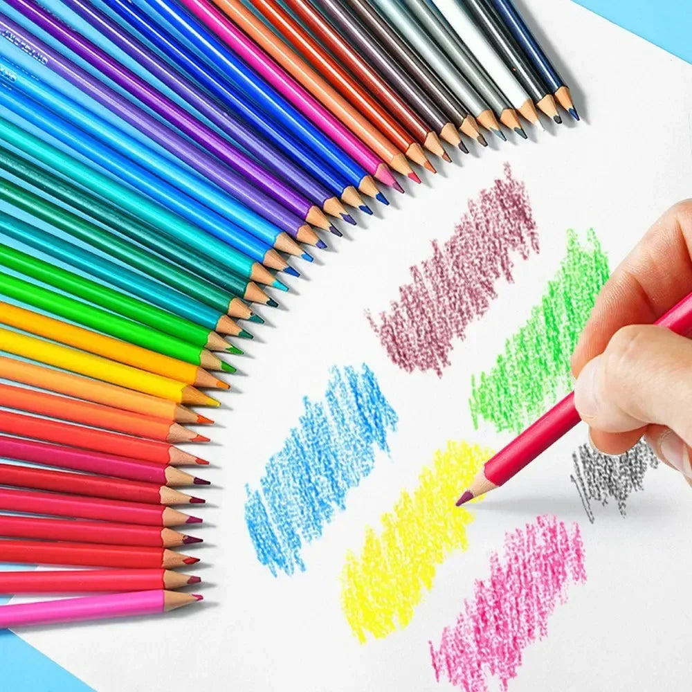 12 24 48 Colors Colored Pencil HB Triangular Barrel Drawing Pencils