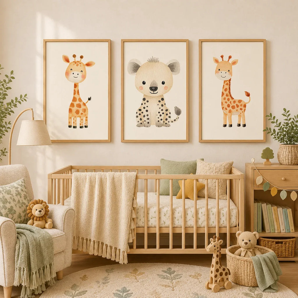 Cute Baby Animal Canvas Prints | Kids Nursery Wall Art Posters