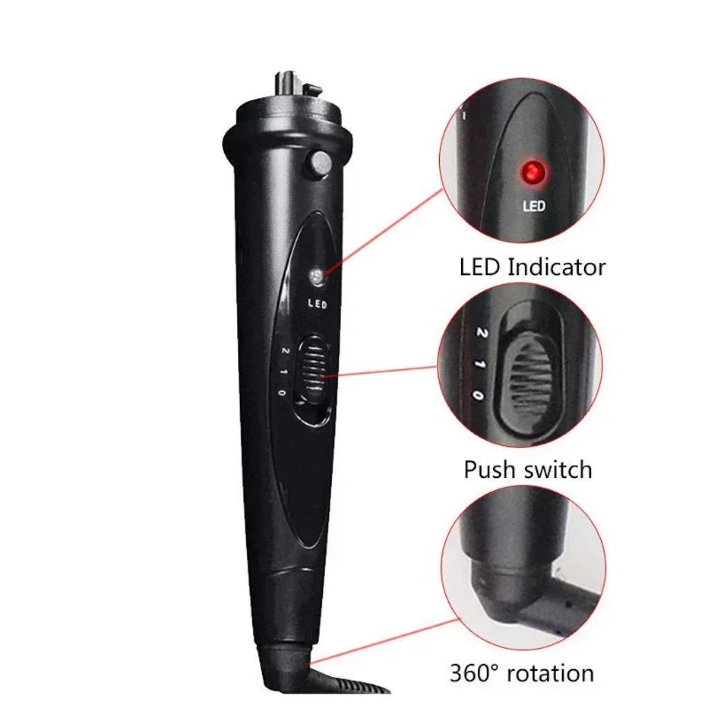 6-in-1 Interchangeable Ceramic Hair Curling Iron Set + Glove