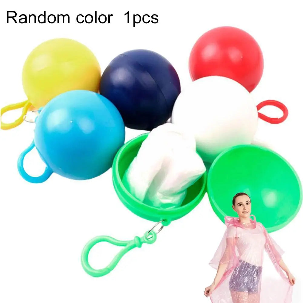 Mini Portable Disposable Rain Poncho Keychain Ball – Emergency