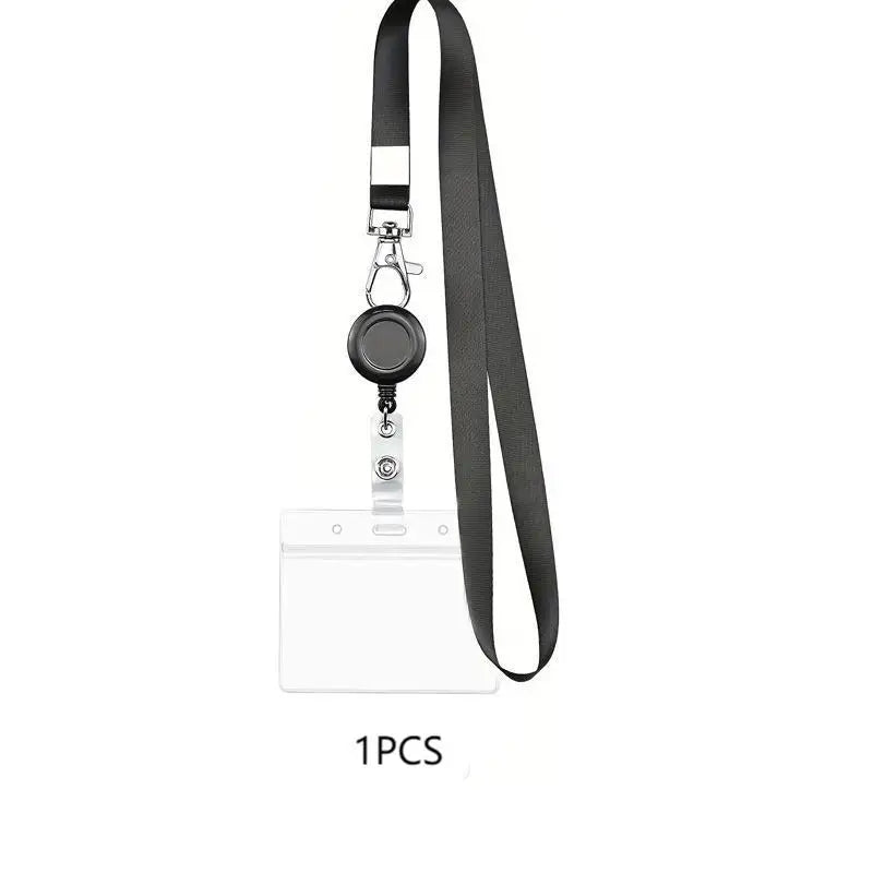 Retractable Badge Reel & Waterproof PVC ID Card Holder 1/2/3 Pk
