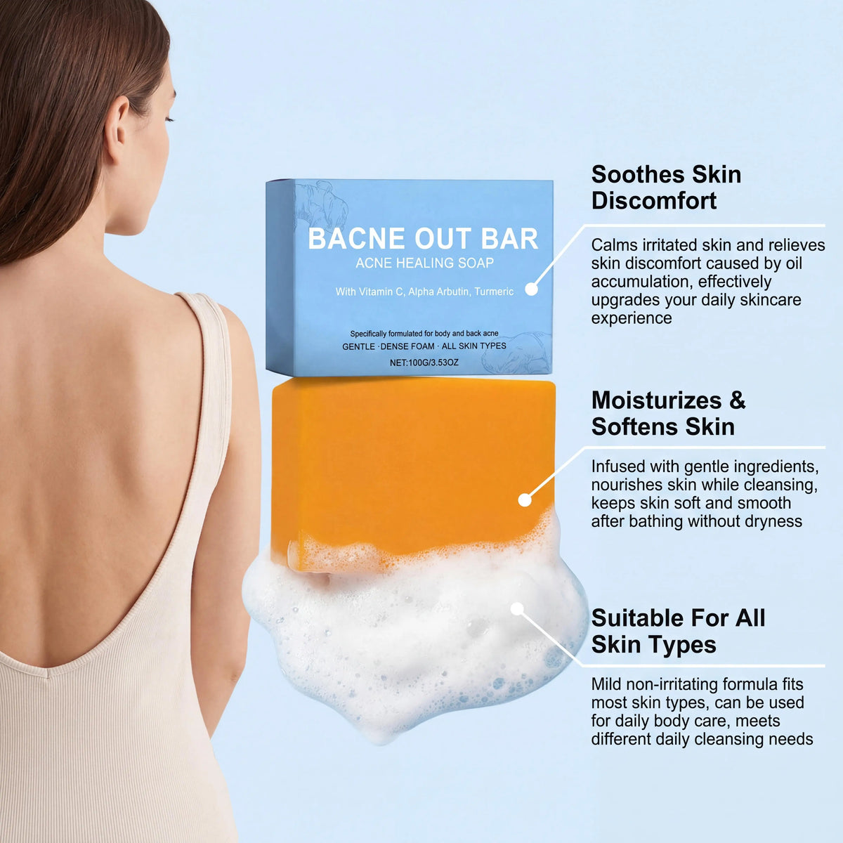 Turmeric Cleansing Soap – Acne, Exfoliating Body Bar 100g
