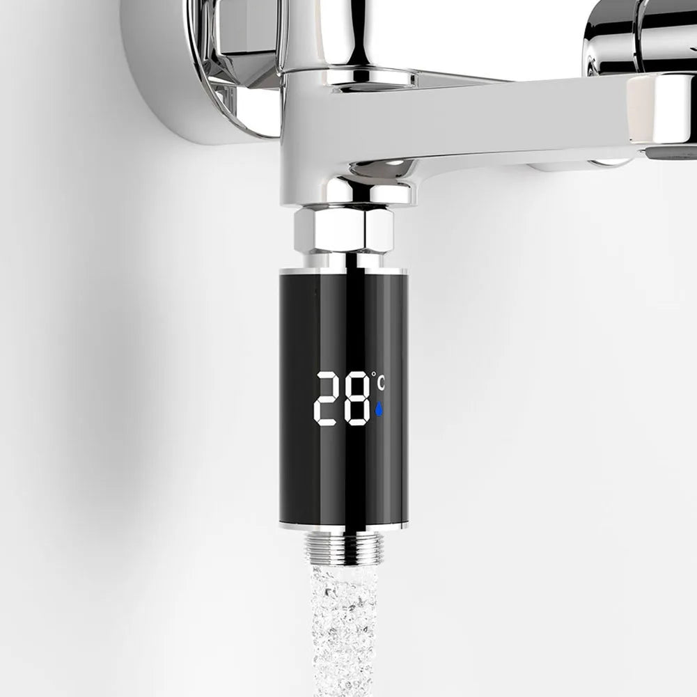 Digital Shower Thermometer LED Display 0–99°C | 3-Color Alert