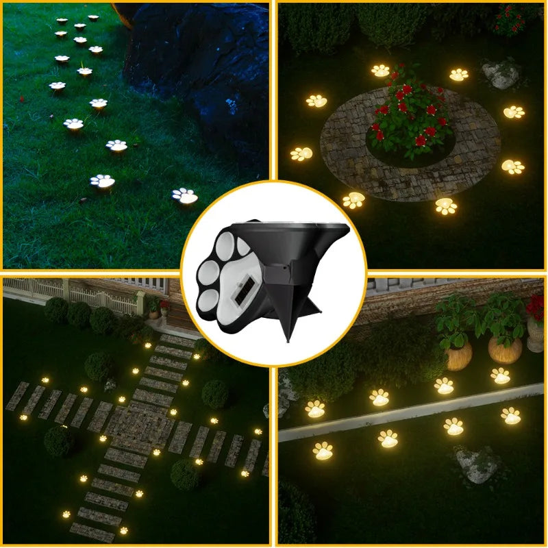 Solar Dog Paw Print LED Garden Ground Light | Outdoor Decor