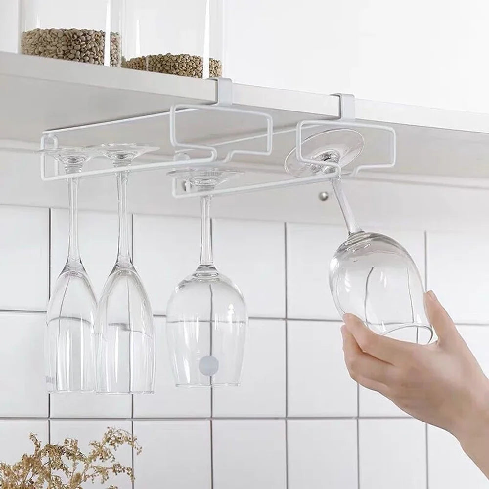 Hanging Wine Glass Rack – Wall-Mounted Iron Stemware Holder