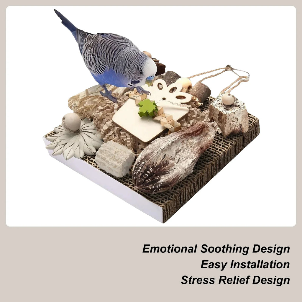 Wooden Bird Foraging Toy for Conures & Cockatiels | Chew Toy