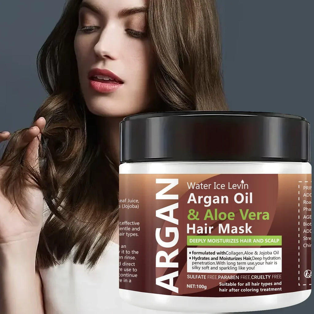 Argan Oil & Aloe Vera Keratin Hair Mask – Smooth & Frizz Control