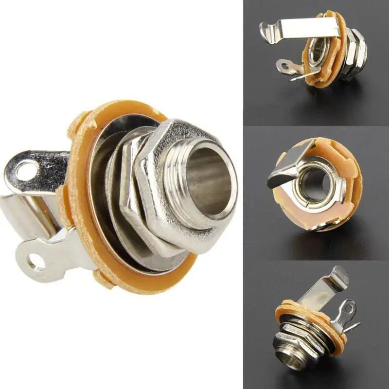10-Pack Electric Guitar Input Jack 1/4" Mono Socket Nut & Washer