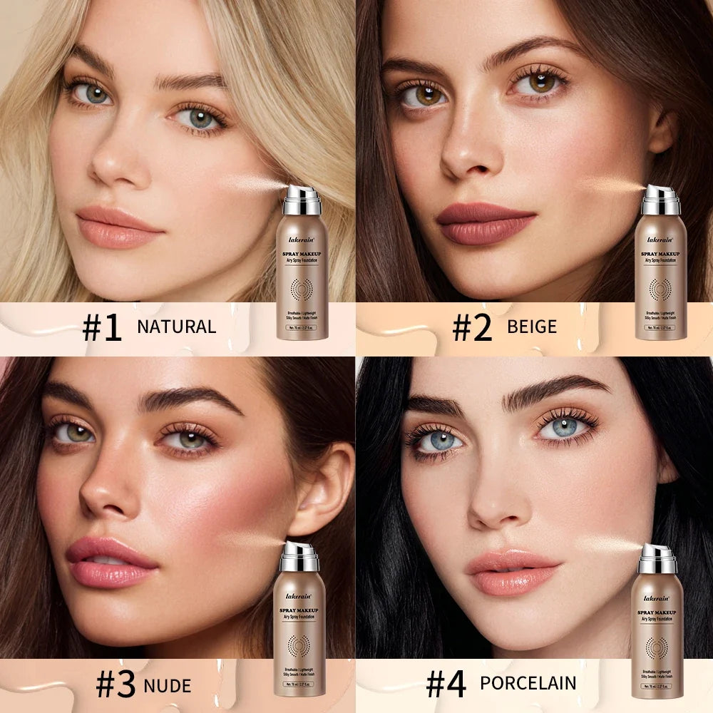 Airbrush Spray Foundation – Matte, Waterproof, Buildable Coverage