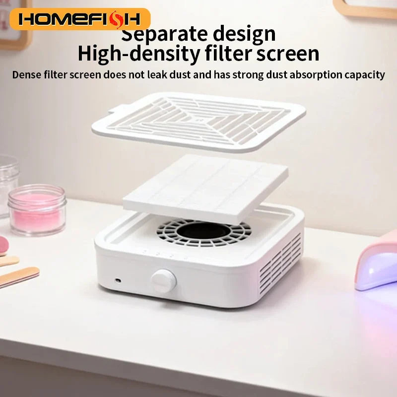 Turbine Brushless Nail Dust Remover Strong Suction 120W Vacuum