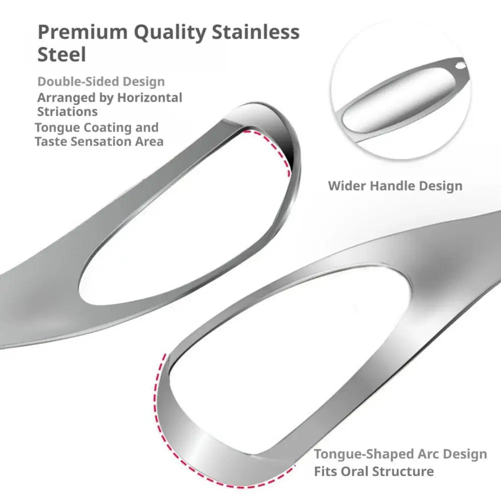 Stainless Steel Fan-Shaped Tongue Scraper for Fresh Breath
