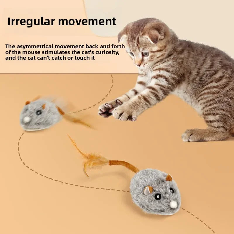 Interactive Electric Plush Mouse Cat Toy – Auto-Moving & Rechargeable
