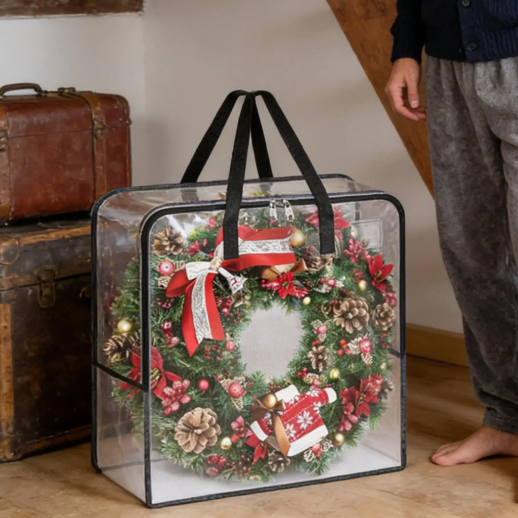 5-Pack Clear Christmas Wreath Storage Bags | Garland Organizer