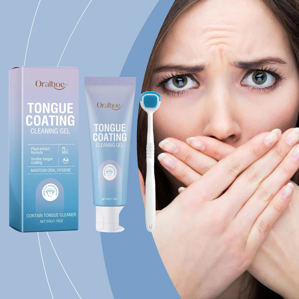Oralhoe Tongue Cleaner Set – Gel & Brush for Fresh Breath