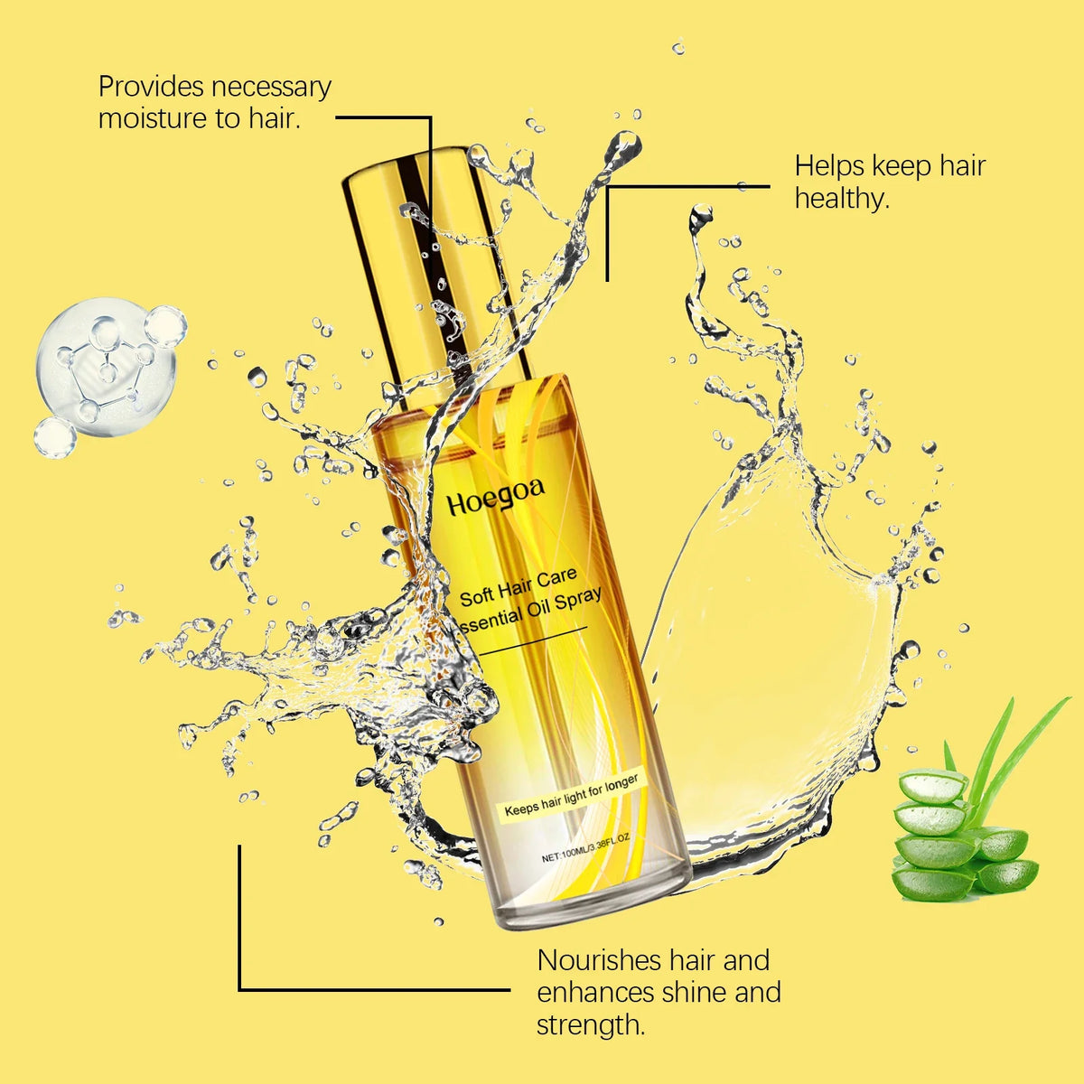 HOEGOA Calendula Hair Oil Spray – Shine, Smooth & Nourish