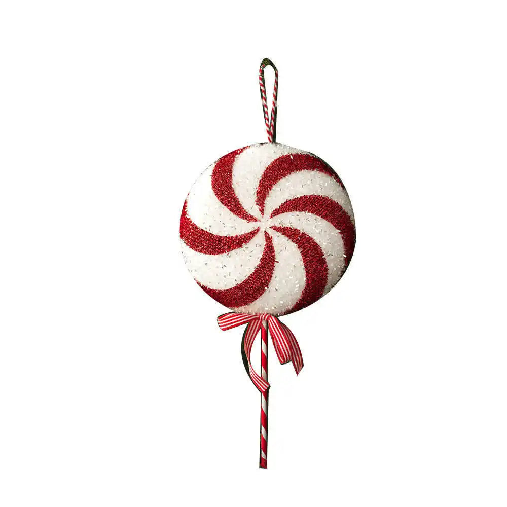 Christmas Tree Ornaments Red White Walking Sticks Candies Ball