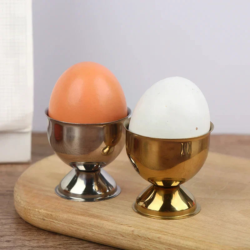 4-Piece Stainless Steel Egg Cups Set – Boiled Egg Stand Holder