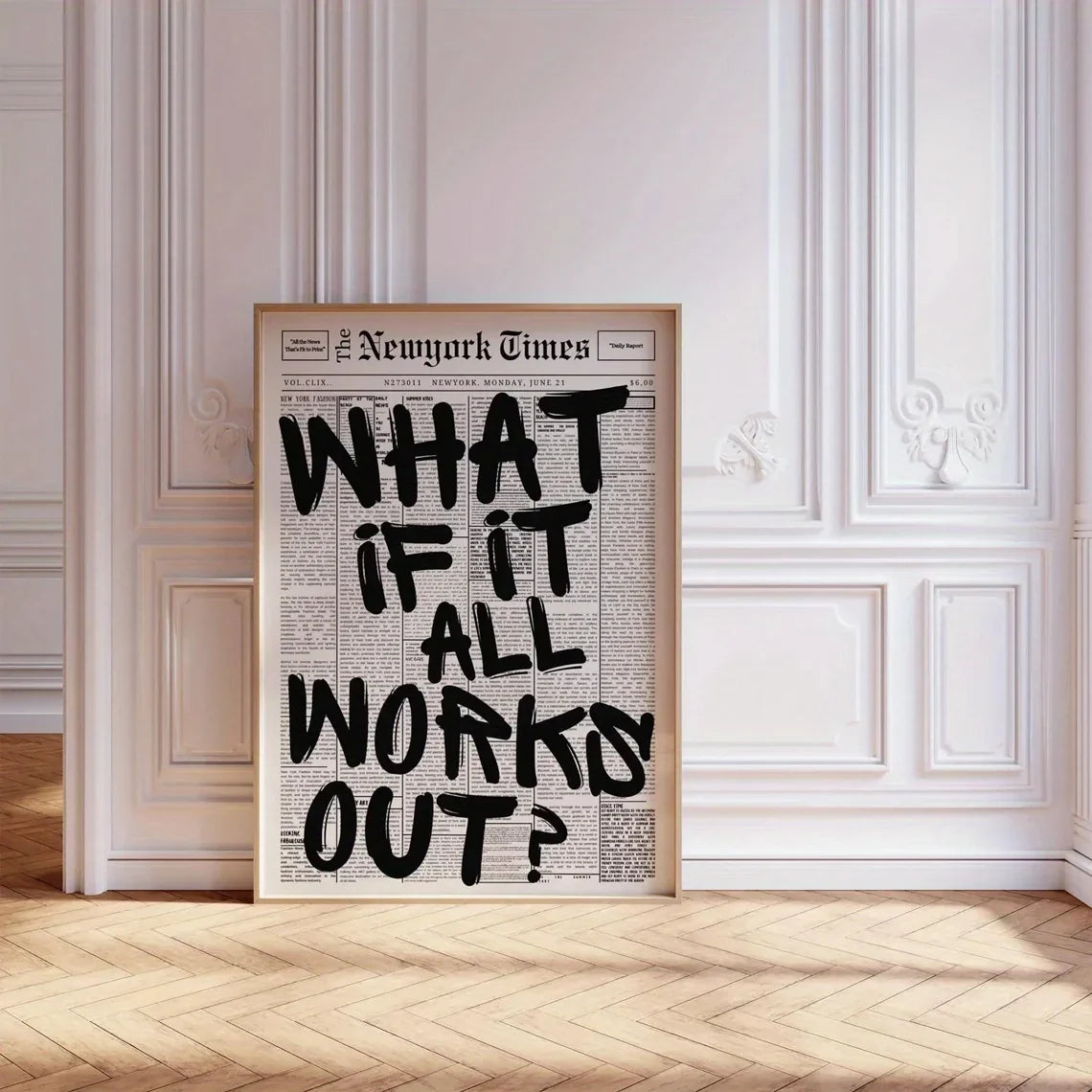 "What If Everything Goes Well?" Positive Quote Canvas Wall Art