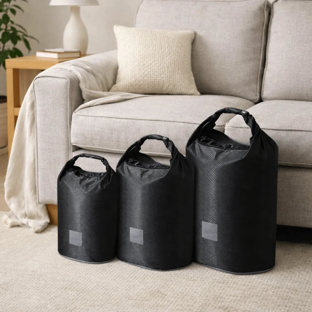 3-Pack Vacuum Compression Storage Bags S/M/L | Travel Packing