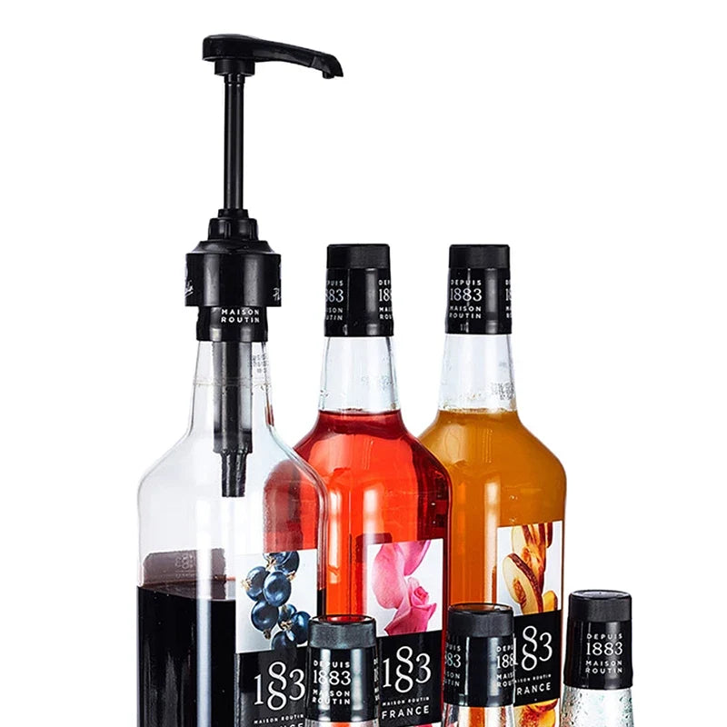 Coffee Dispenser Syrup Pump Black White Liquid Juice Bottle