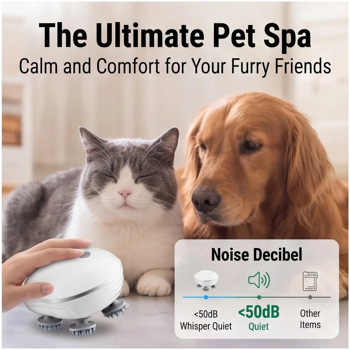 2-in-1 Electric Scalp Cleaner Pet Massager Deep Vibration Brush Hair