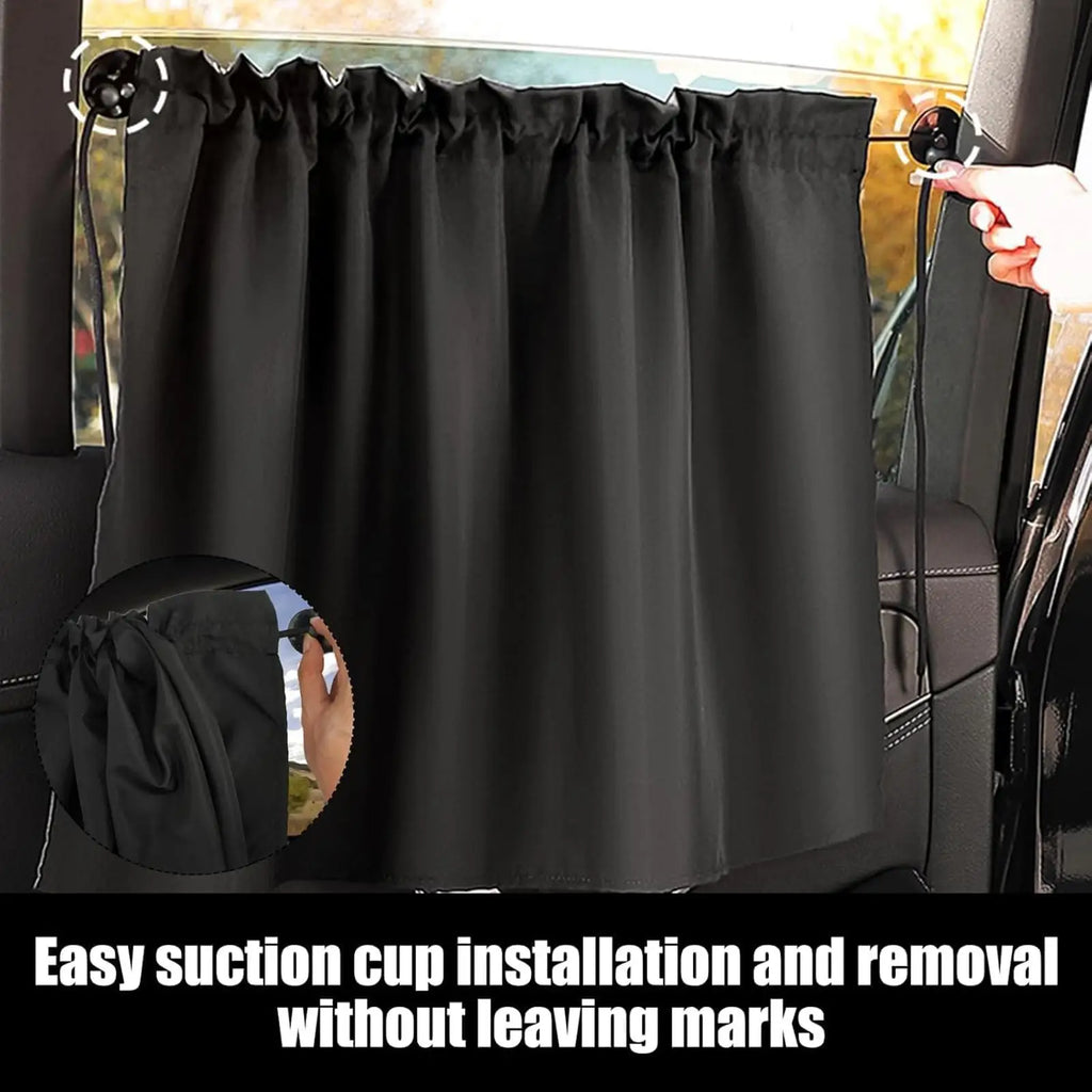 Car Window Privacy Curtain – UV Block Suction Cup Sun Shade