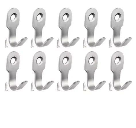 Stainless Steel U-Hooks with Screws | Wall Hangers for Home