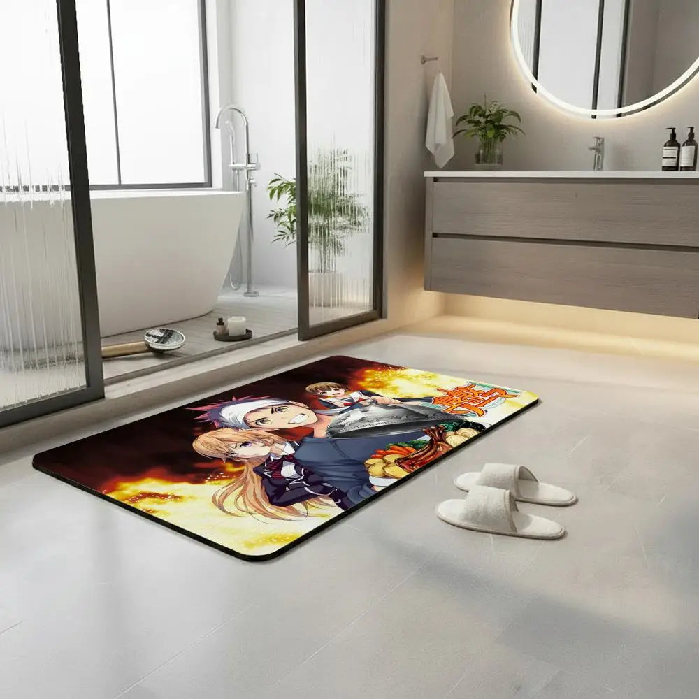 Anime Food Wars Diatomite Bath Mat – Quick Dry & Non-Slip