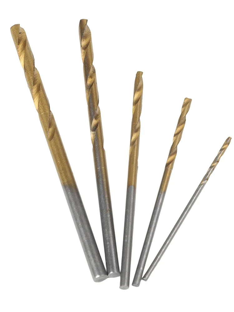 50pc Titanium HSS Twist Drill Bit Set 1–3mm | Metal & Wood