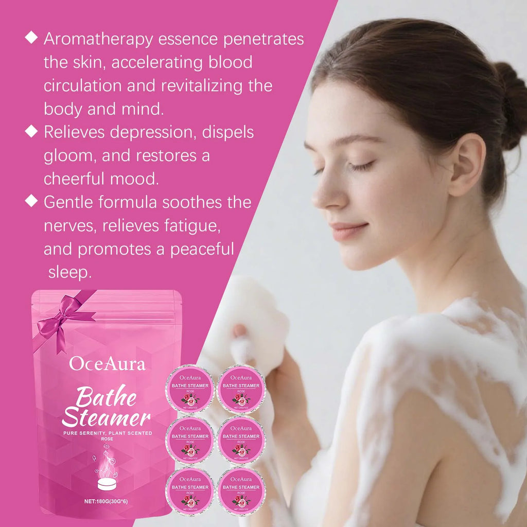 OceAura Rose Aromatherapy Shower Steamers | Home Spa Gift Set