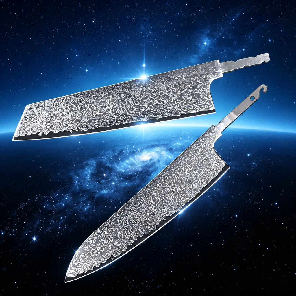 Hand Forged Damascus Steel Chef Knife Blade – 1 or 2 Pcs