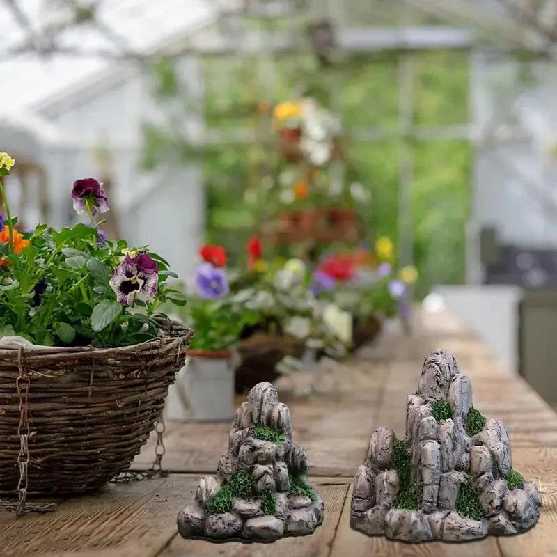 Mini Mountain Resin Rock – Aquarium, Bonsai & Fairy Garden Decor