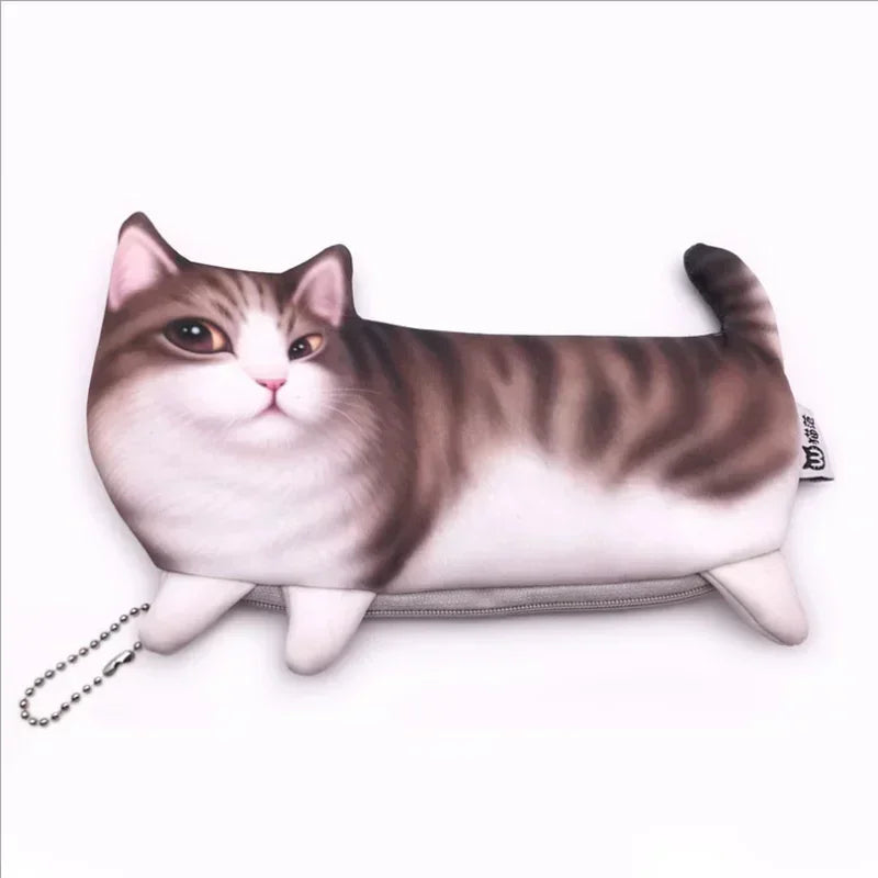 3D Cat Pencil Bag – Large Capacity Cartoon Pen Case for School