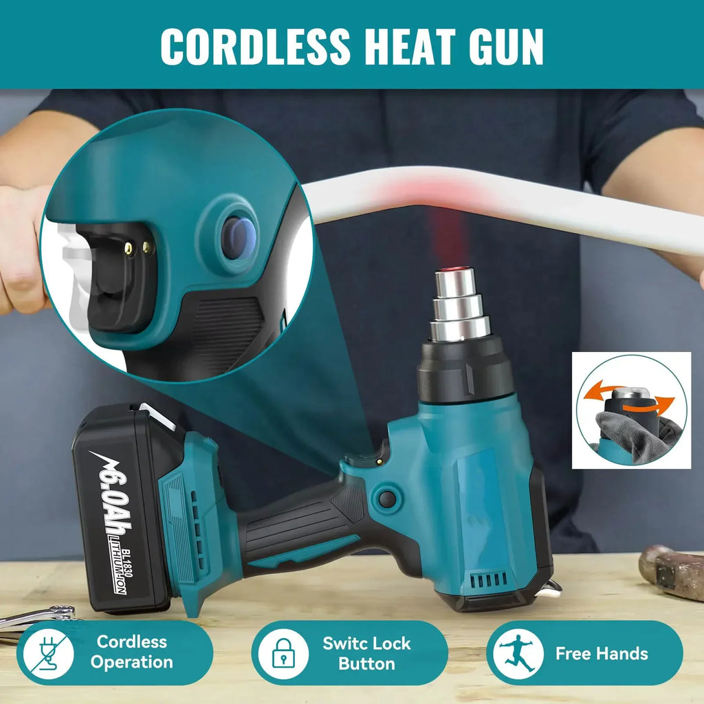 18V Cordless Heat Gun LED Display – Shrink Wrap & Soldering