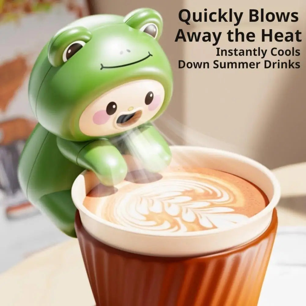 Cute Animal Clip-On Mini Fan – Rechargeable USB Desk Blower