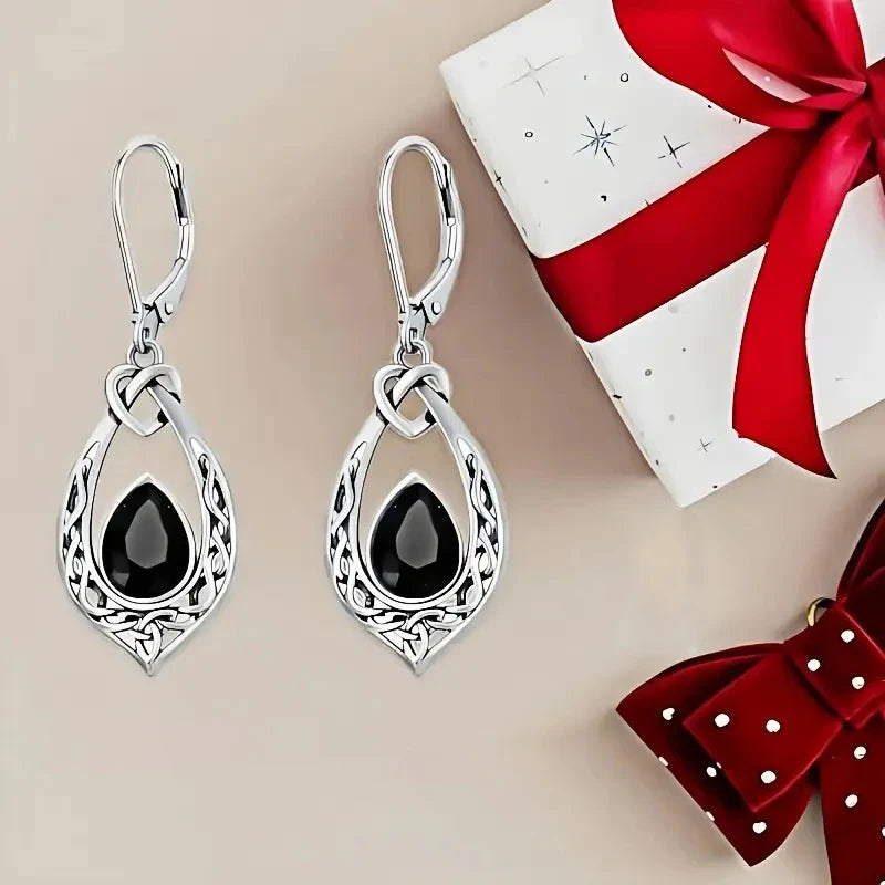 Huitan Vintage Heart Knot Drop Earrings | Women's Party Jewelry