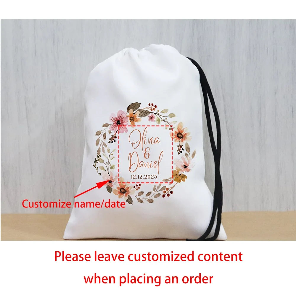 Personalized Floral Hangover Kit Favor Bags | Bridal Party